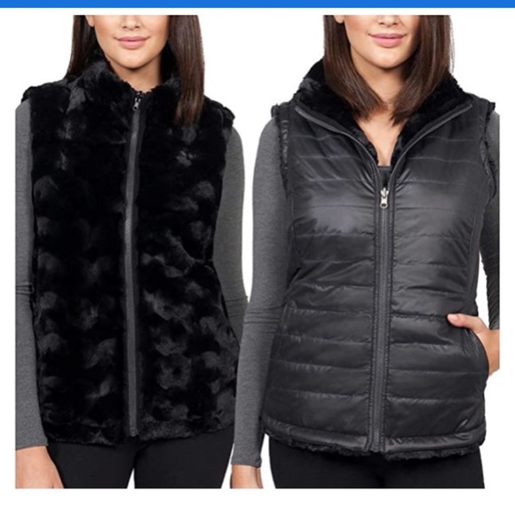 Nicole Miller Jackets & Blazers - NWT Nicole Miller Women's Reversible Faux Fur Vest LARGE